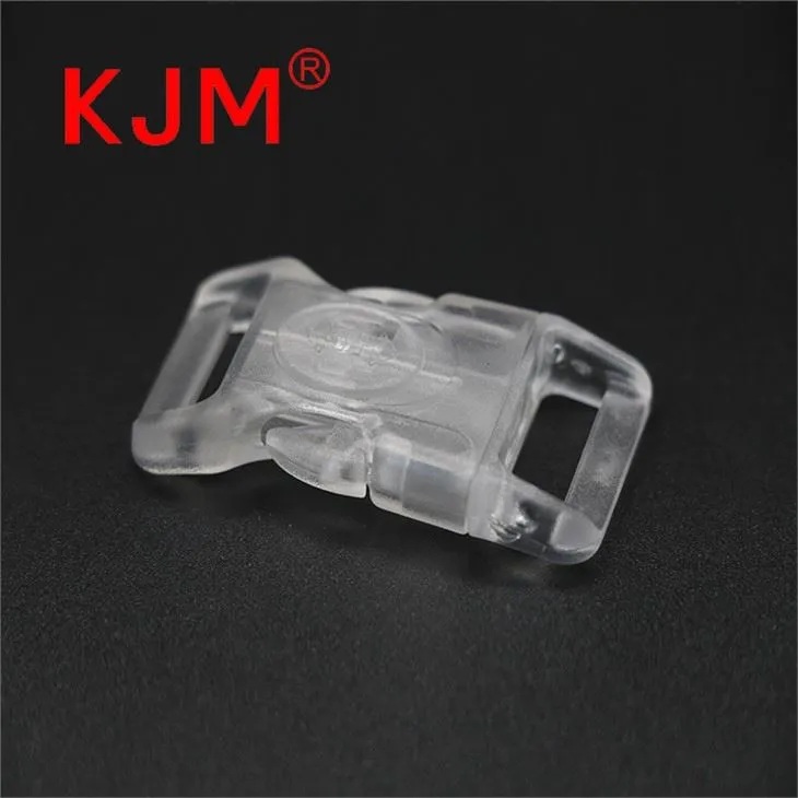 Hebilla a presión de liberación lateral de plástico transparente KJM con cerradura